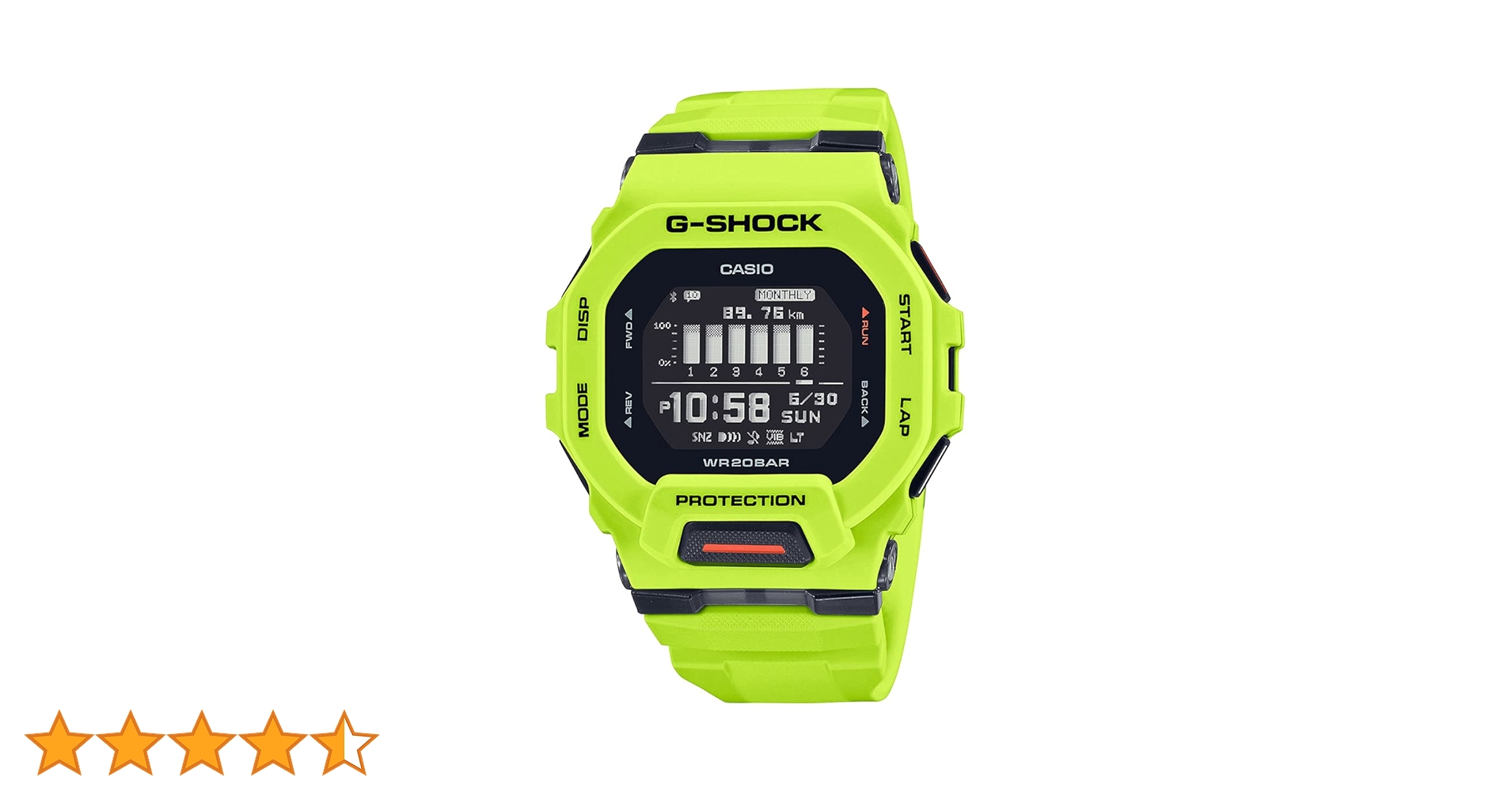 Casio G-Shock GBD-200-9DR Digital Dial Lime Green Resin Strap